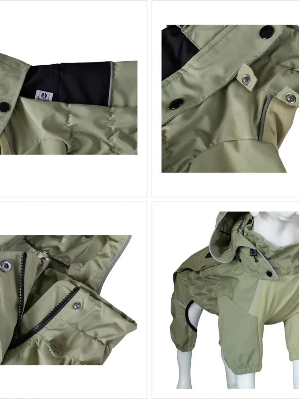 LOVELONGLONG Waterproof Dog Raincoat with Removable Hood